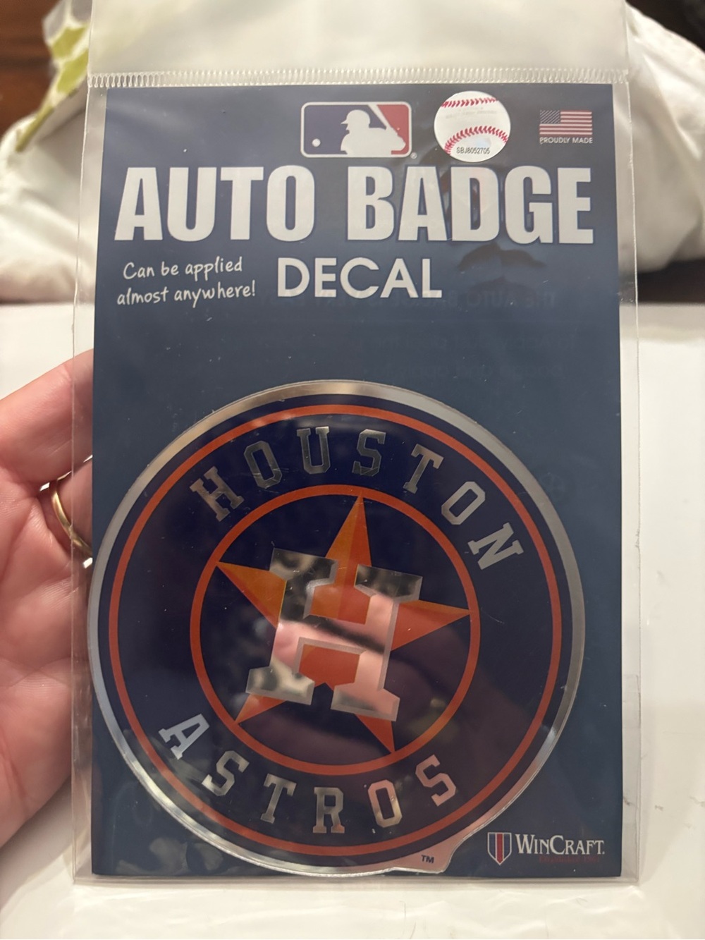 WinCraft Houston Astros Navy and Orange Auto Badge Decal